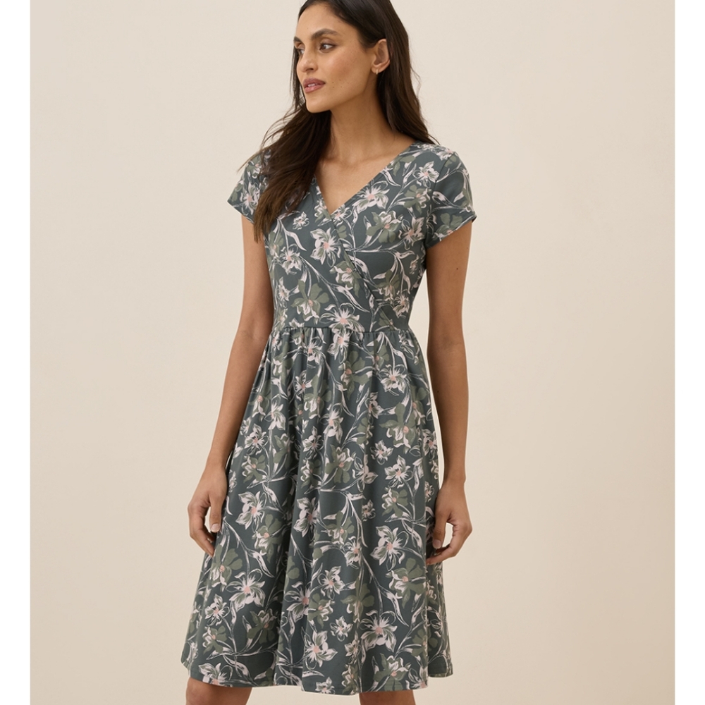 Pact Fit & Flare Crossover Dress